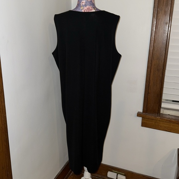 Ming Wang Crew Neck Knit Tank Black Dress 1X - Picture 3 of 5